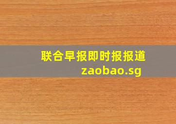 联合早报即时报报道 zaobao.sg